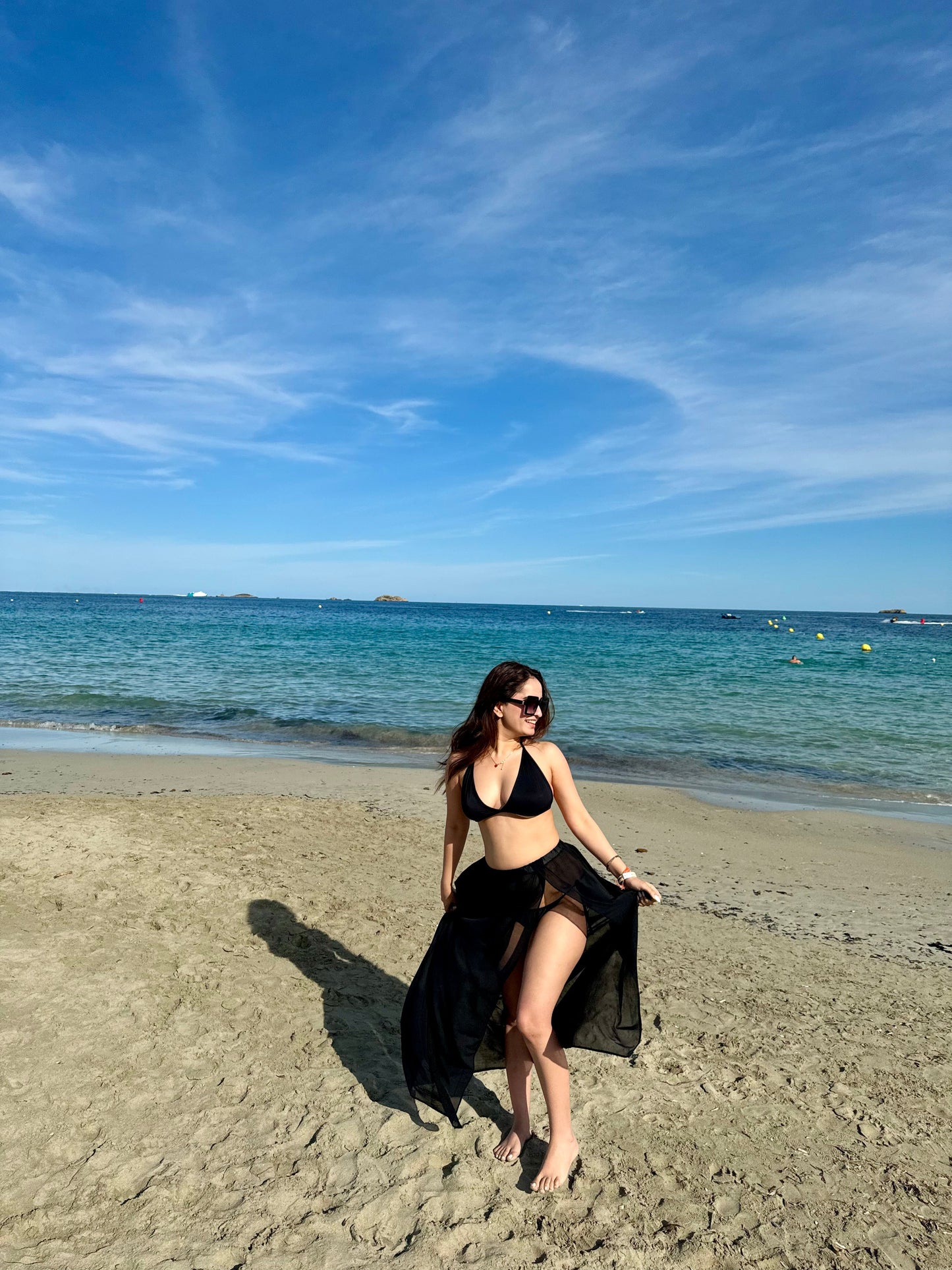 Scarlet and black bikini set by Imagine By Shiwali, featuring a stylish two-piece swimwear with adjustable straps.