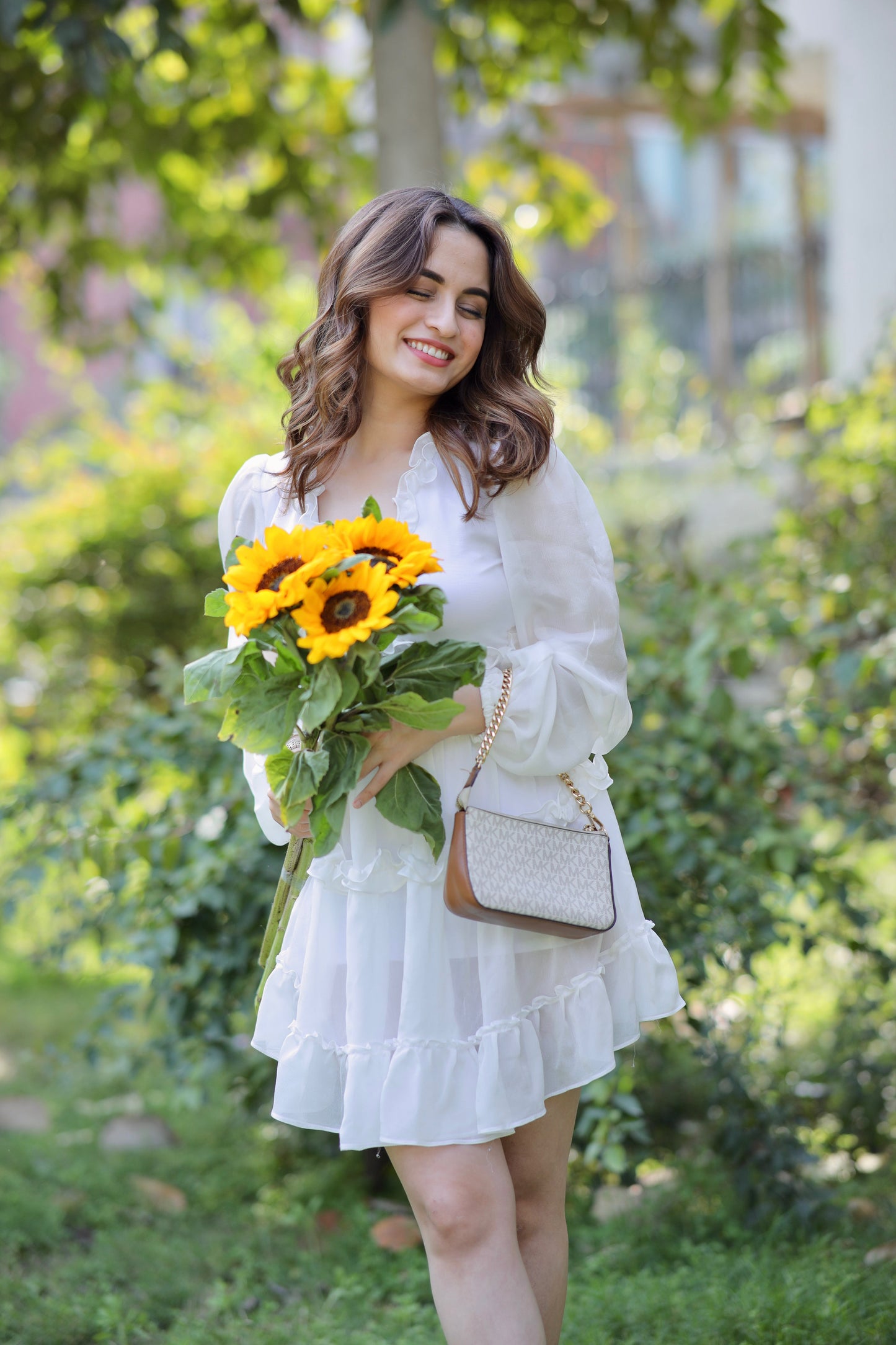 White Vanessa Frill Dress by Imagine By Shiwali, featuring ruffled details and a stylish, feminine design perfect for summer wear.