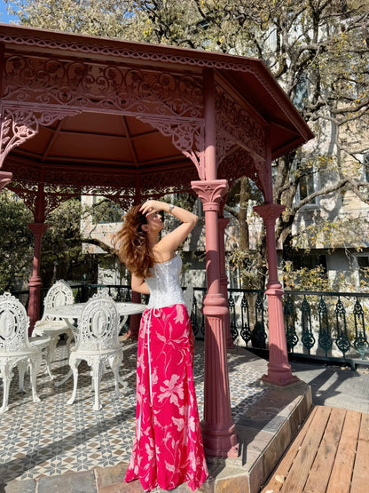 Pink chiffon skirt from Imagine By Shiwali featuring a flowy, lightweight fabric and a stylish, feminine design.