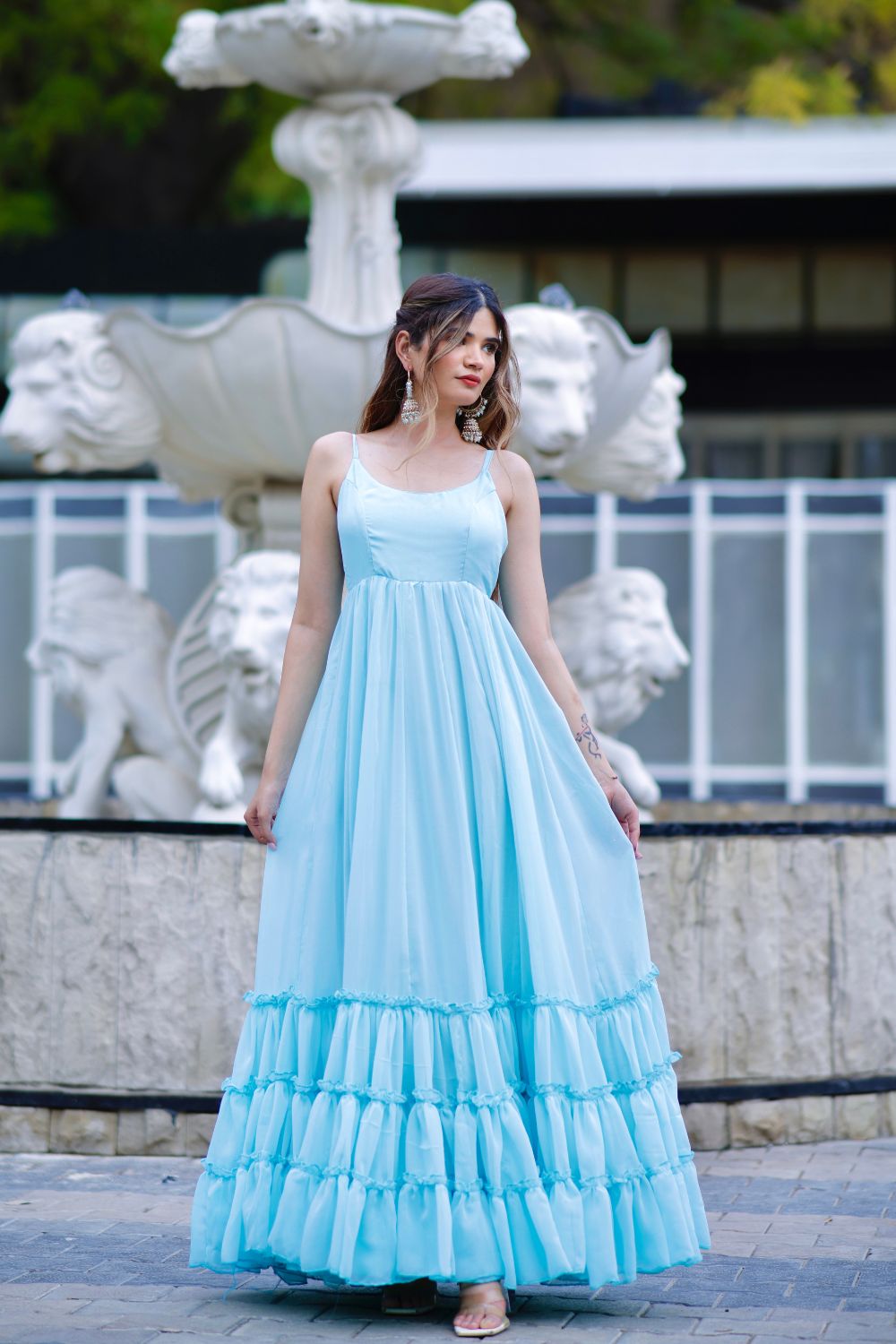 About Diya Sky Blue Gown