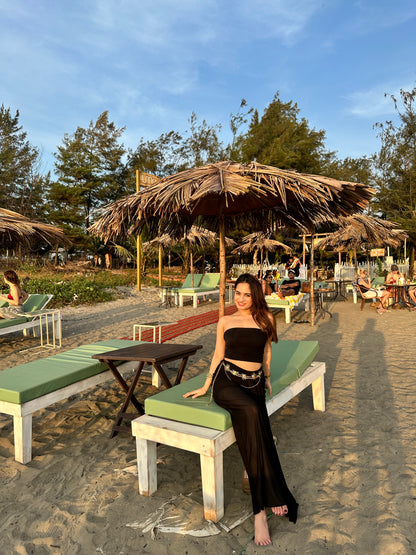 Jennifer Black tube top and skirt set by Imagine By Shiwali, featuring a stylish matching outfit with a fitted tube top and high-waisted skirt.