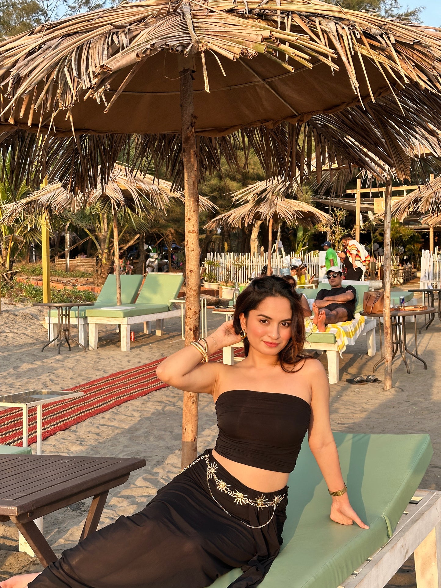 Black tube top and matching skirt set by Imagine By Shiwali, stylish and fitted for a trendy look.