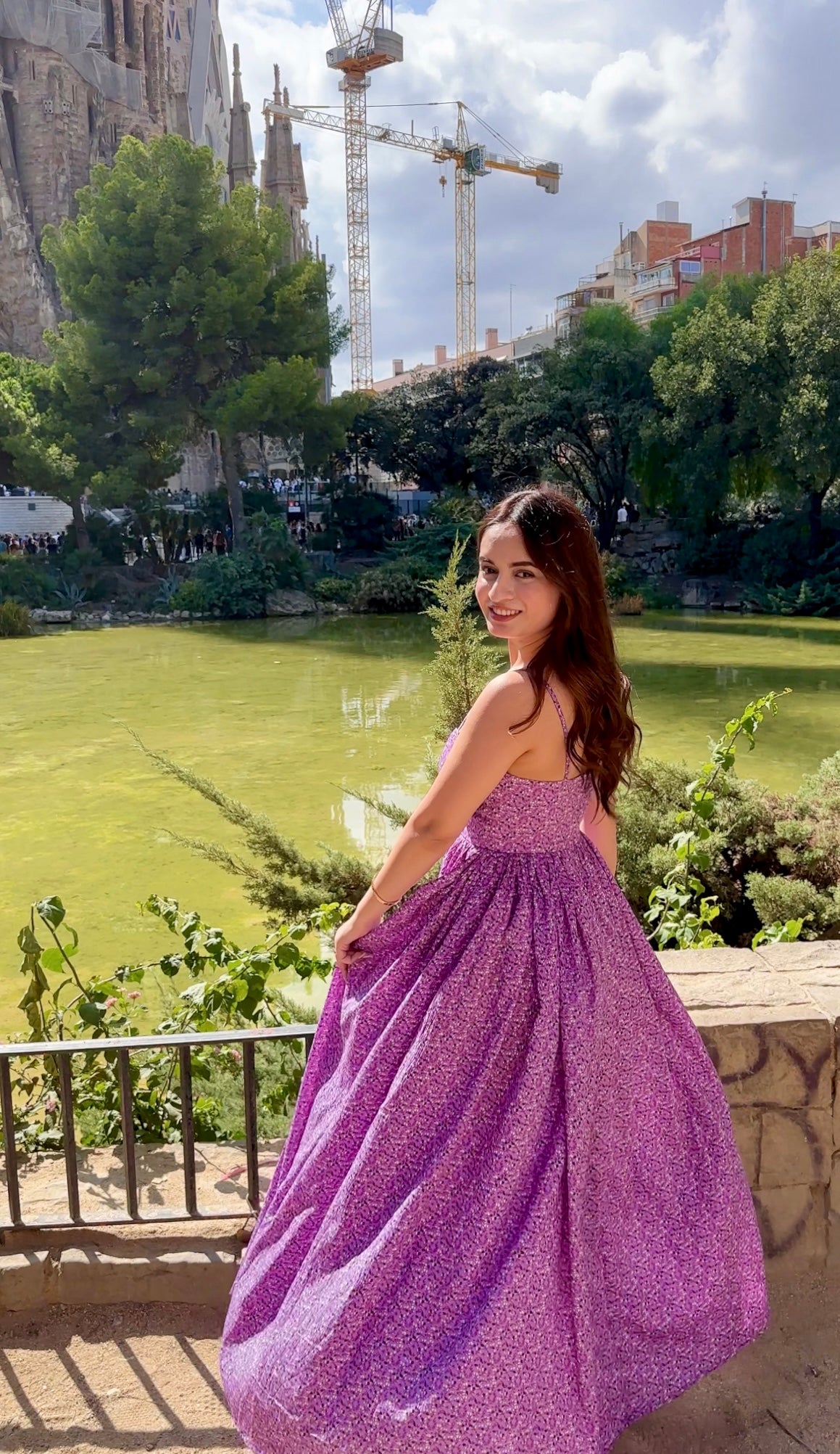 Lilac cotton gown from Koyy collection by Imagine By Shiwali, featuring soft fabric and comfortable fit.