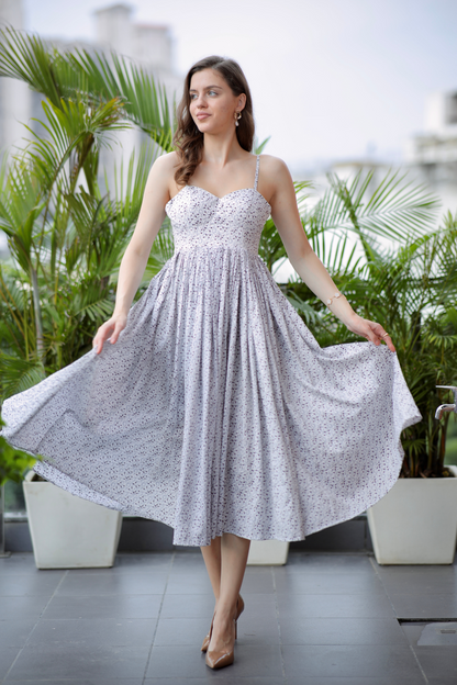 White cotton gown by Imagine By Shiwali, featuring a flowing design and delicate fabric for comfortable, elegant wear.