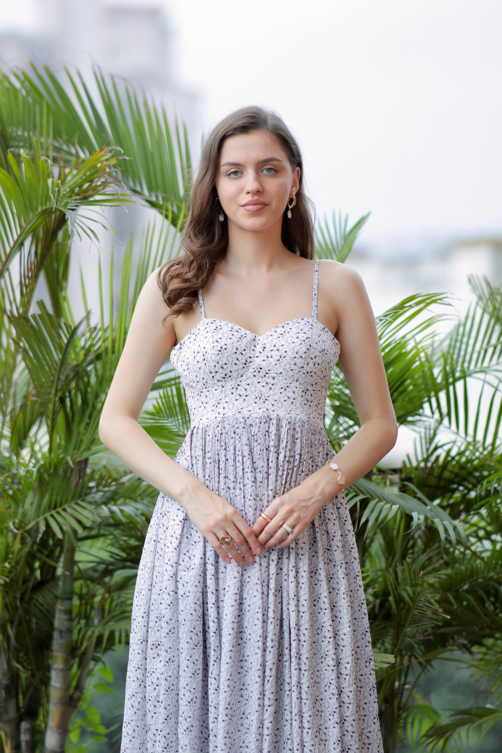 White cotton gown by Imagine By Shiwali featuring a relaxed fit and soft fabric for comfortable wear.