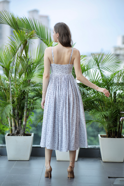 White cotton gown by Imagine By Shiwali, featuring a relaxed fit and soft fabric, ideal for comfortable, casual wear.