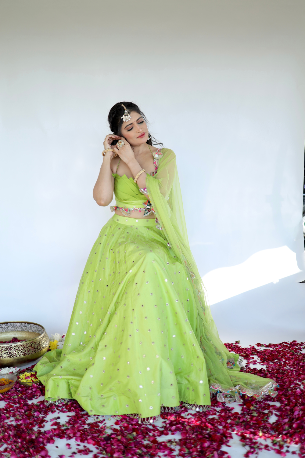 About Lotus Green Lehnga
