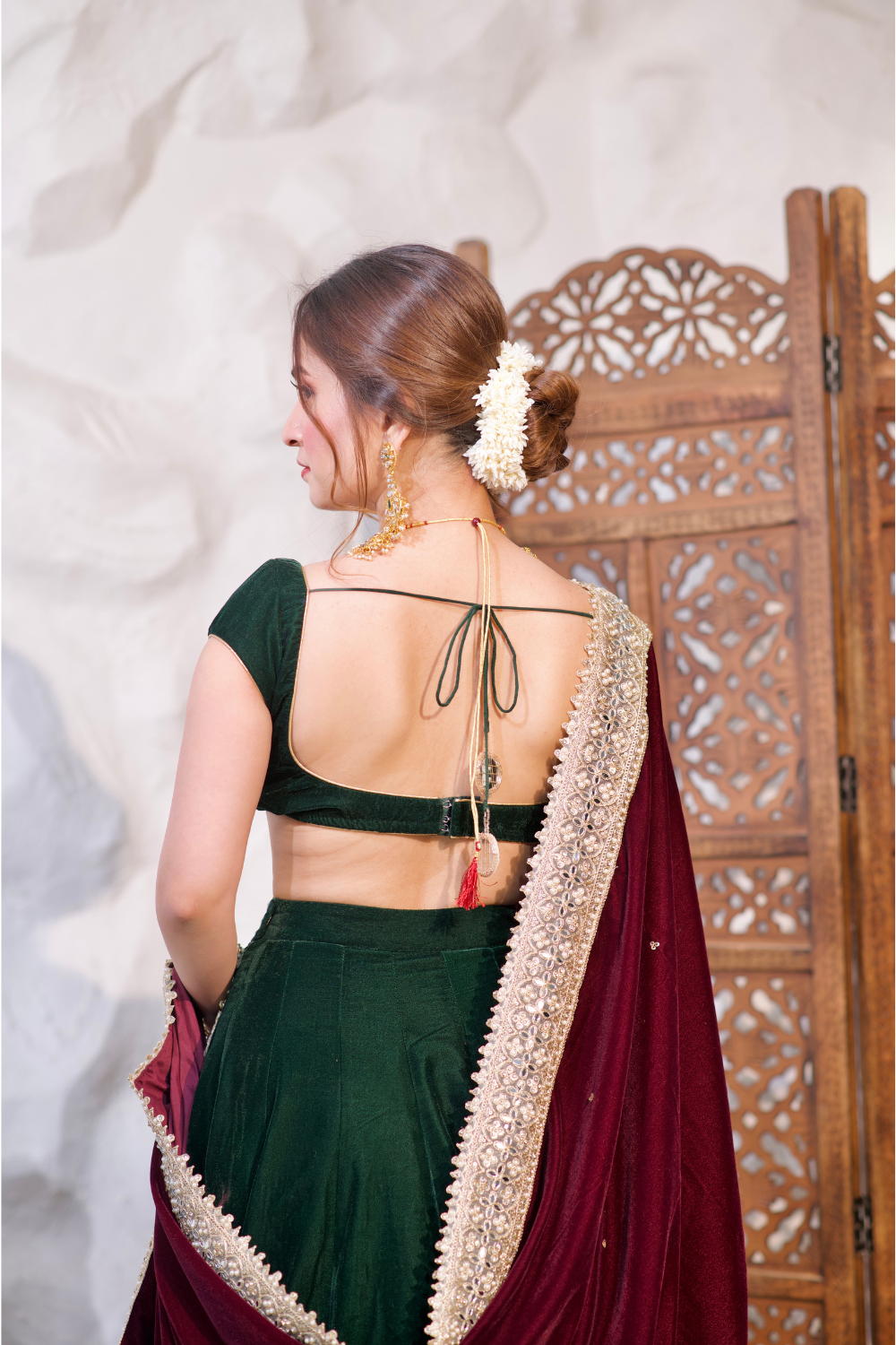 Velvet Madhu Lehnga by Imagine By Shiwali featuring intricate embroidery and rich fabric, perfect for traditional festive wear.