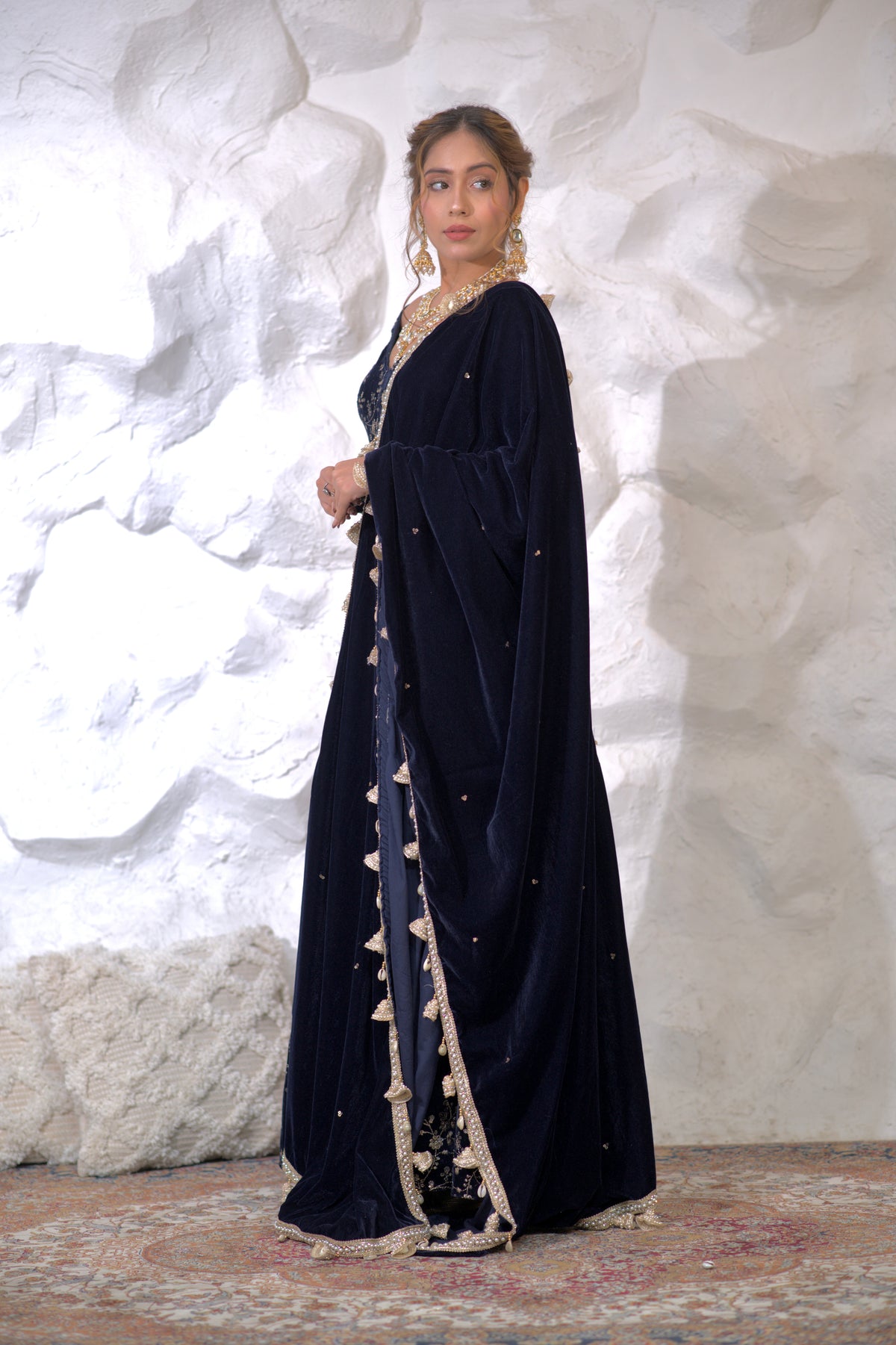 About Malaika Velvet Navy Blue Anarkali