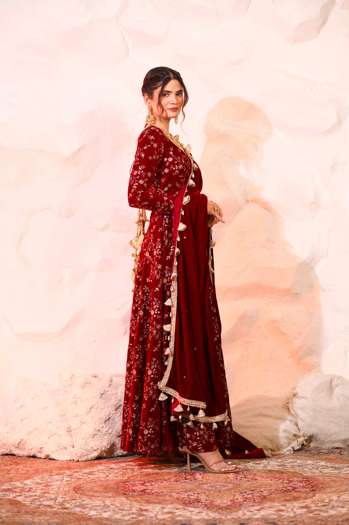 About Malaika Velvet Red Anarkali