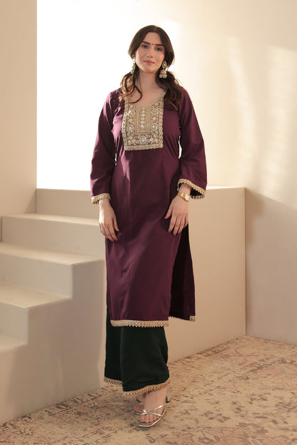 Imagine By Shiwali Taara 3-color straight suit with vibrant fabric and elegant design, displayed on a mannequin.