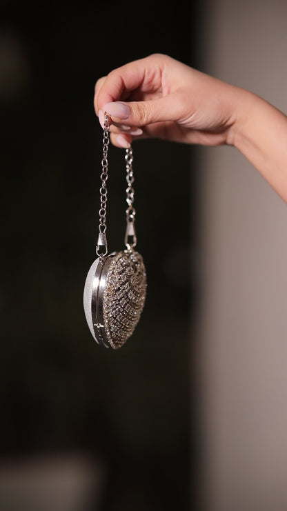 Sam Heart Bag - Silver
